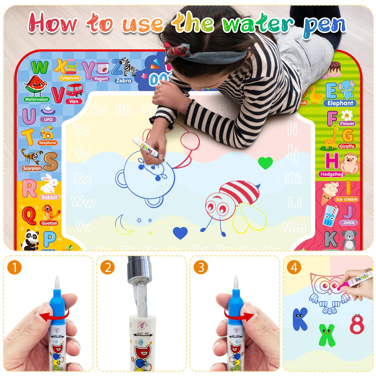 60 x 40-Inch Reusable Water Doodle Mat