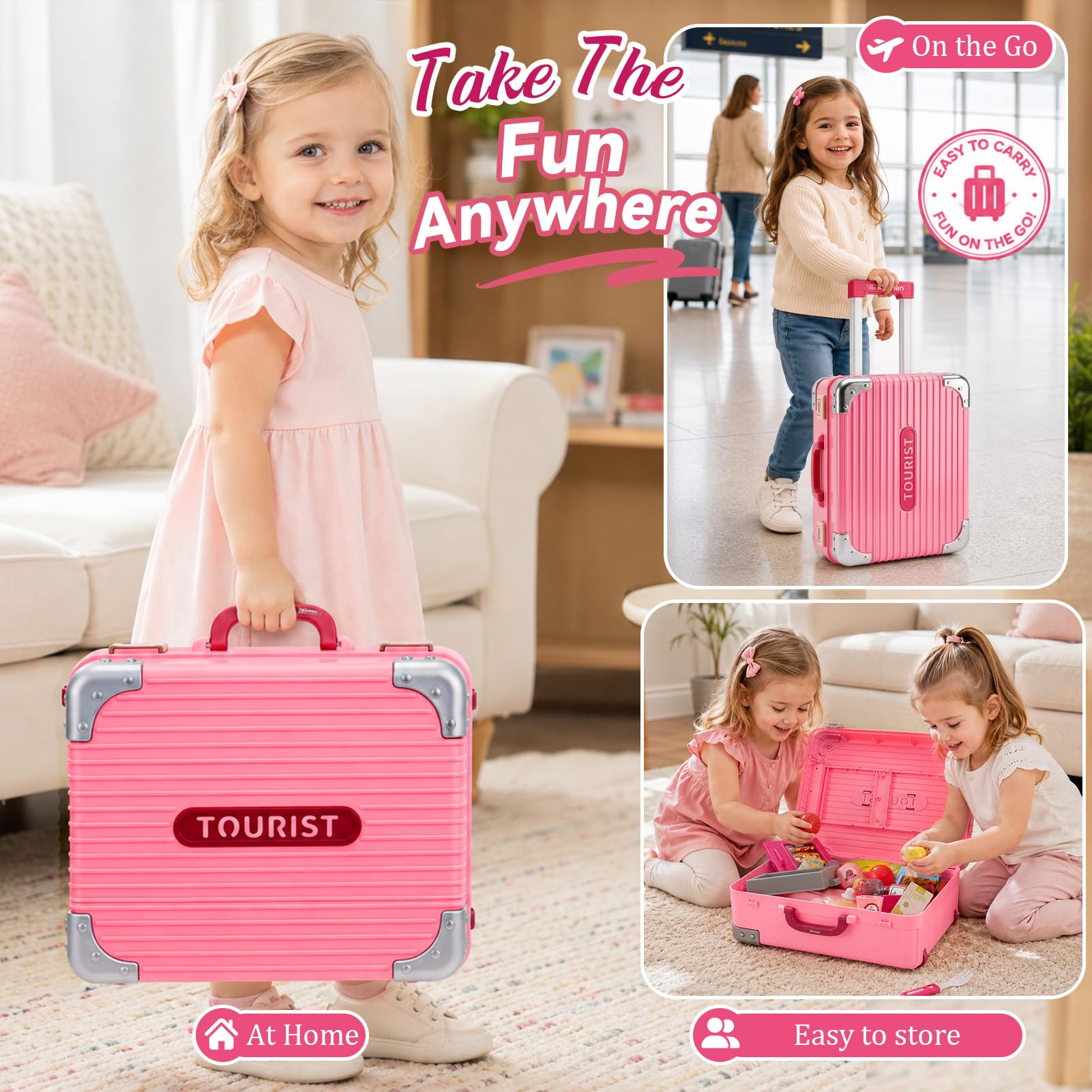 Golray 3-in-1 Portable Suitcase Play Kitchen