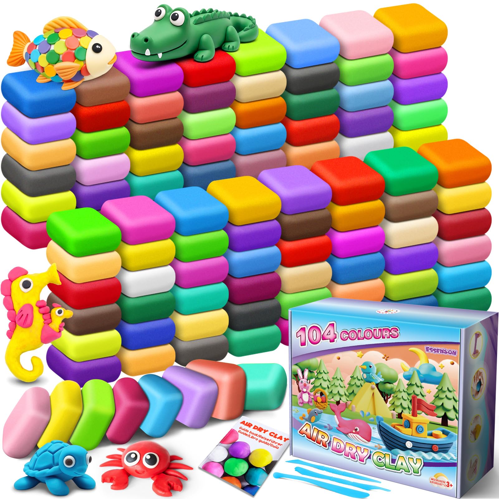 56-Color Air-Dry Modeling Clay Kit
