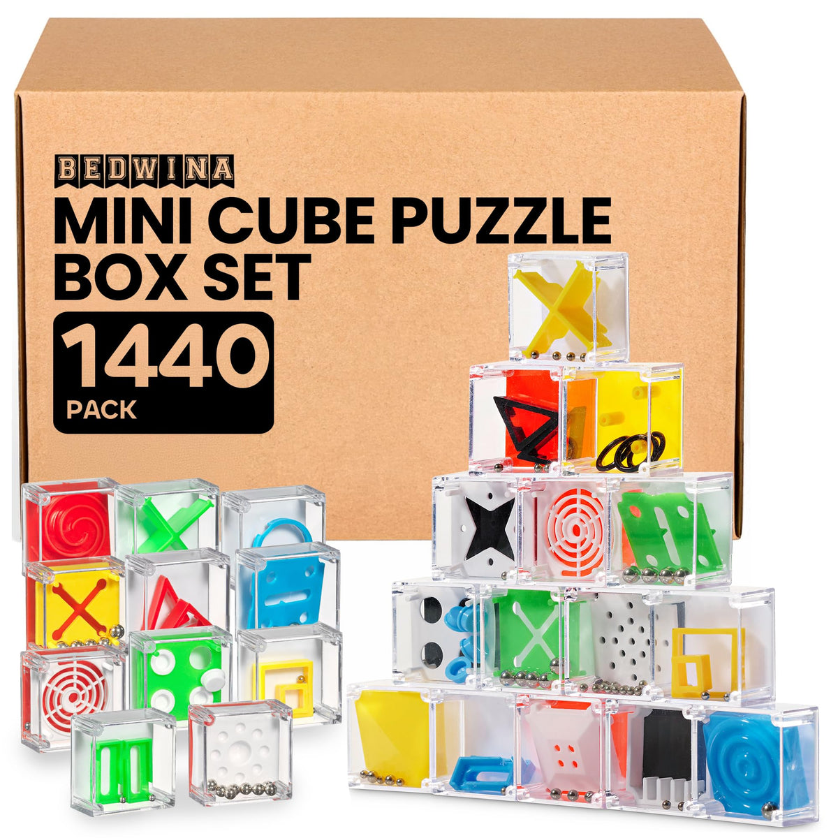 1,440-Pack Mini 3D Maze Puzzle Cubes