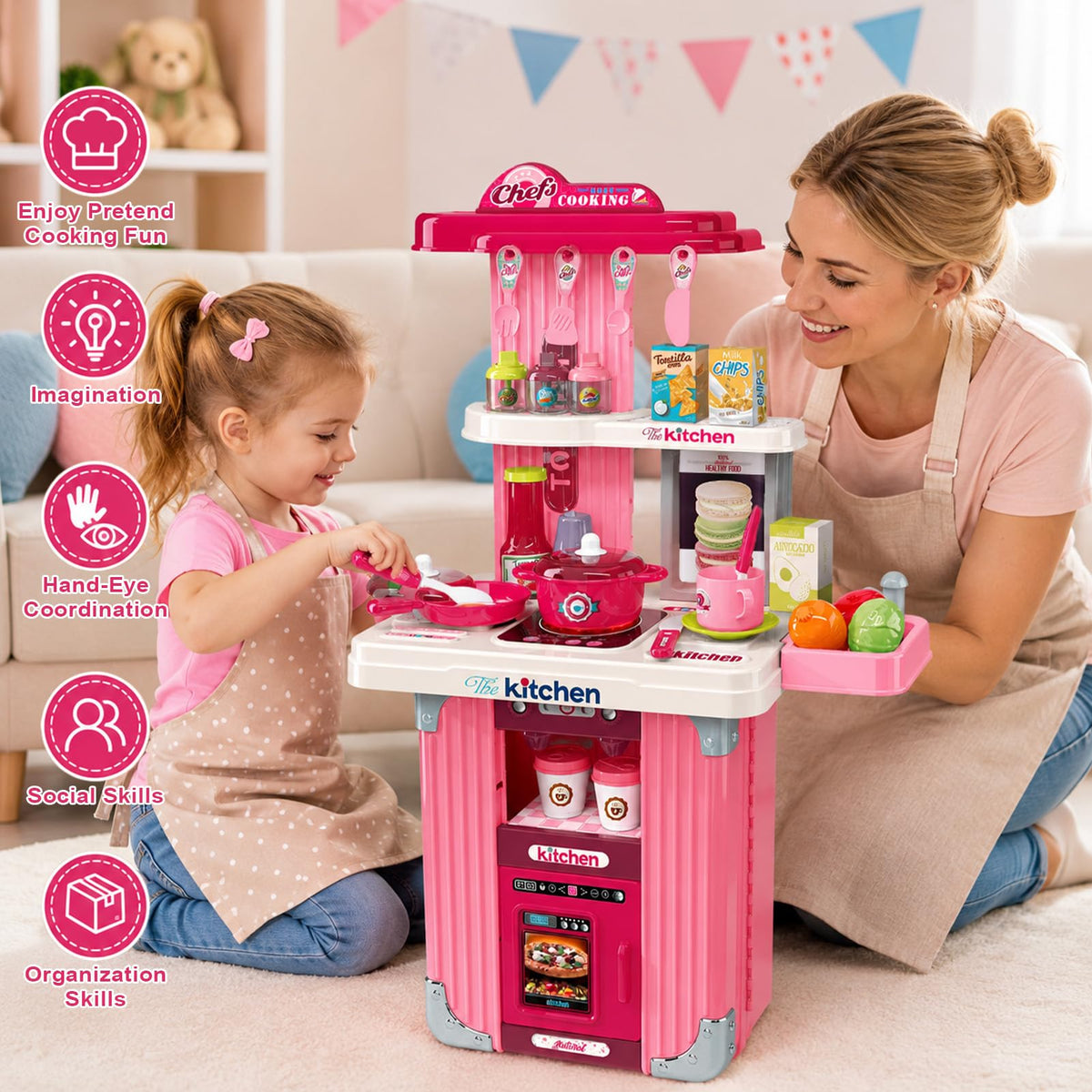 Golray 3-in-1 Portable Suitcase Play Kitchen