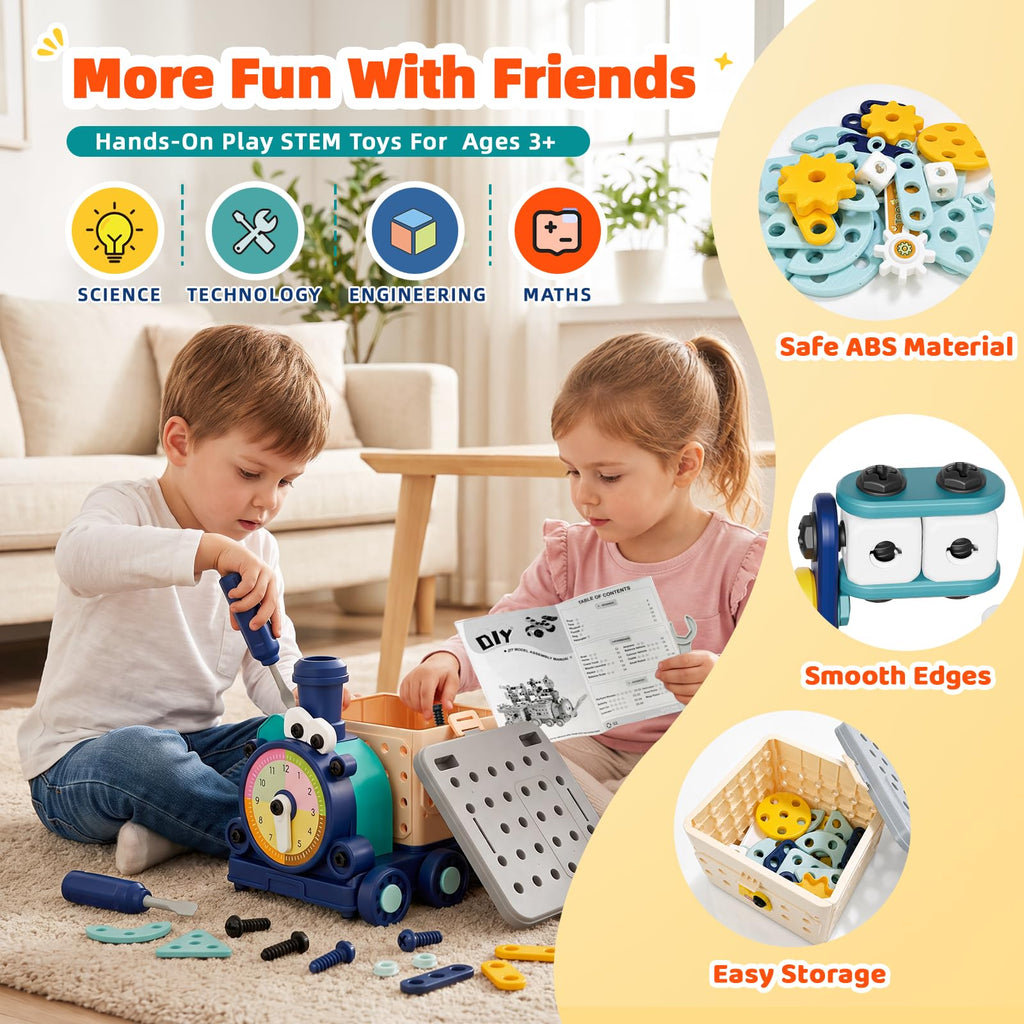 DIY Train Building Toy Set