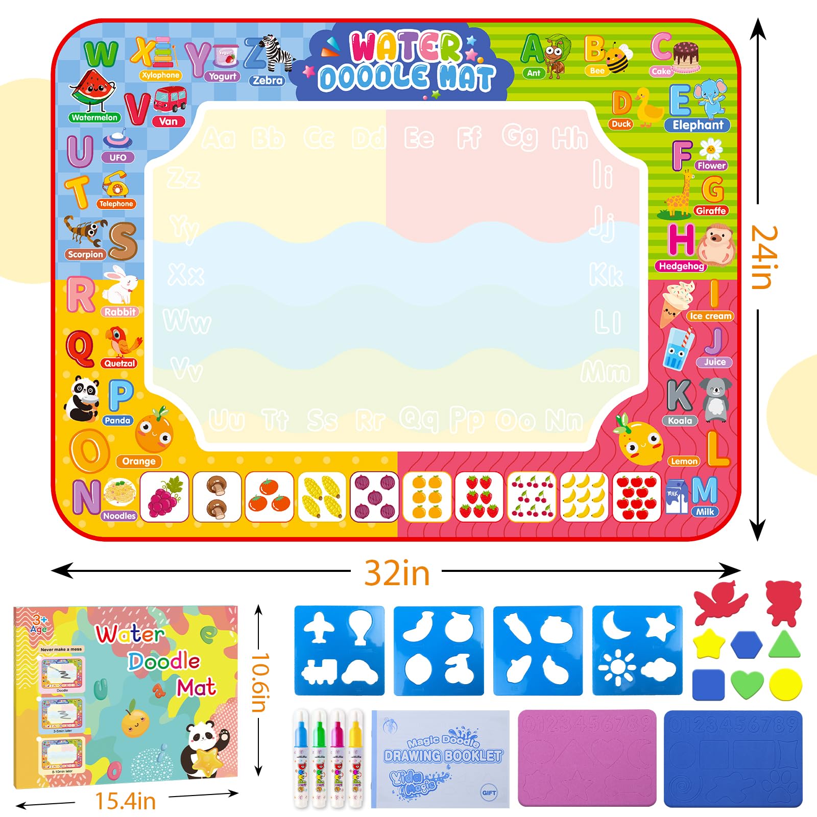 60 x 40-Inch Reusable Water Doodle Mat