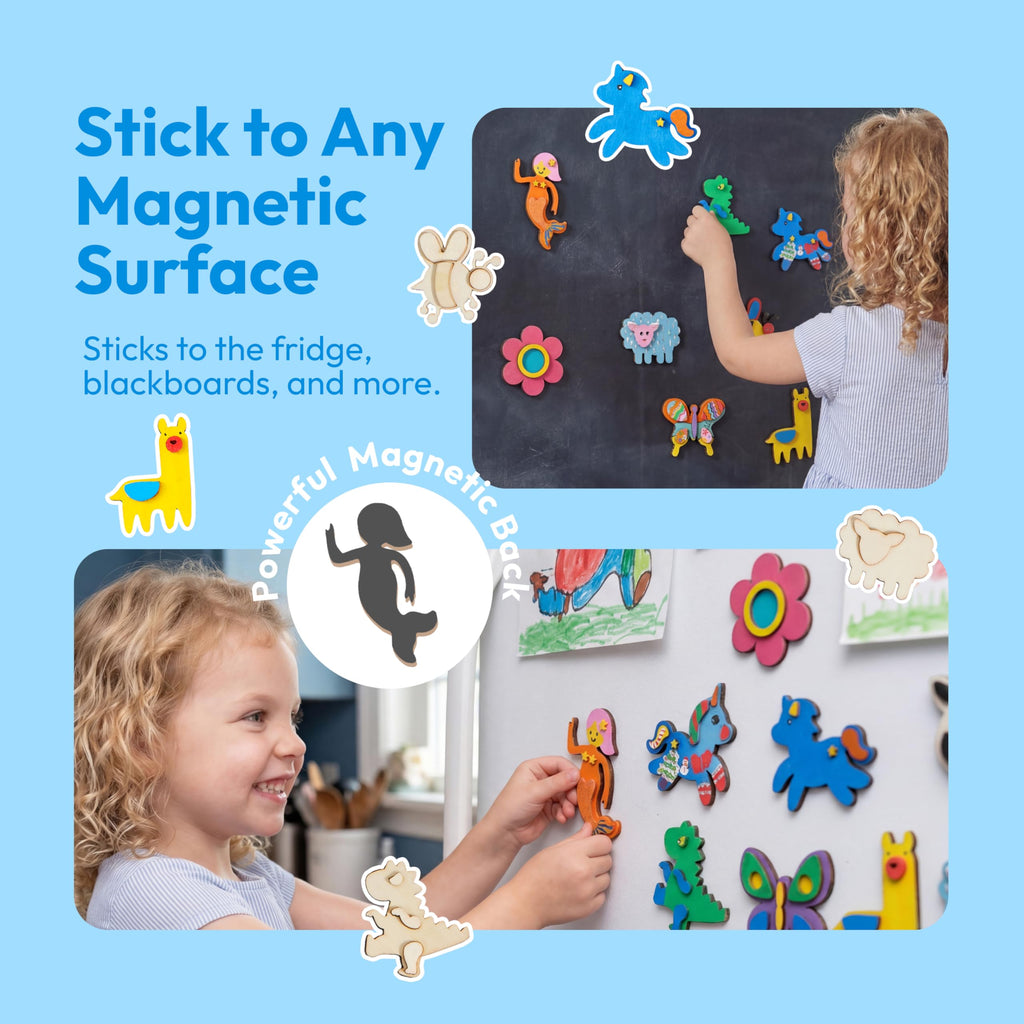 JOYIN 12-Piece Wooden Magnet Painting Kit