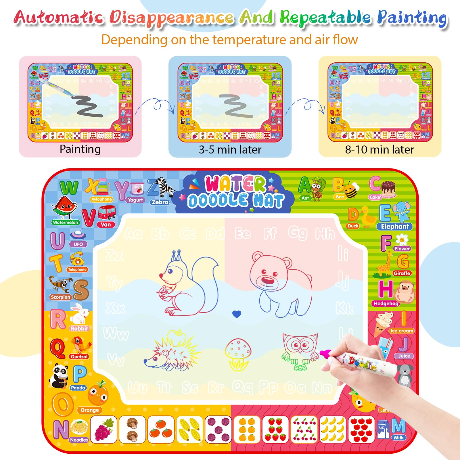 60 x 40-Inch Reusable Water Doodle Mat