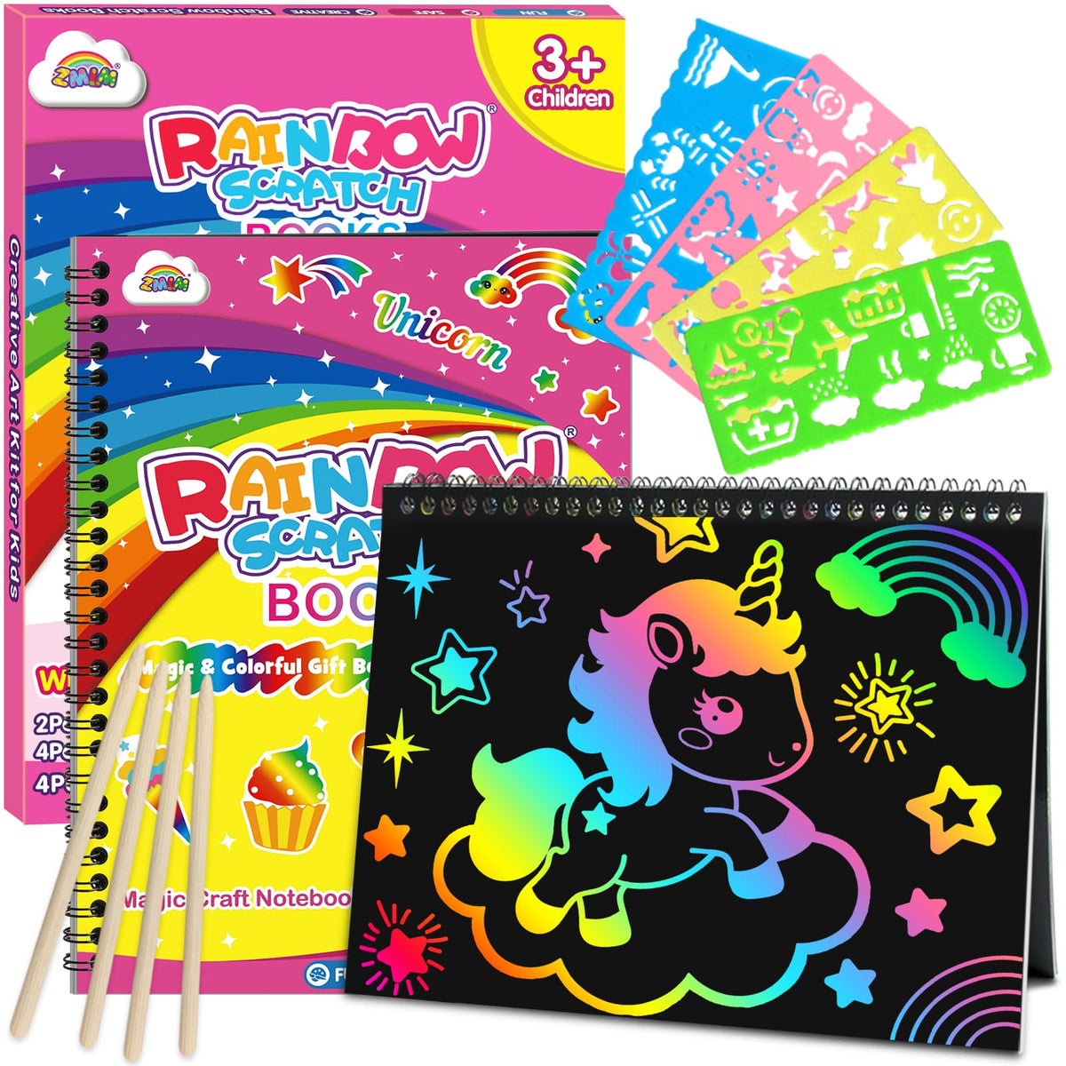 2-Pack Rainbow Scratch Art Notebooks