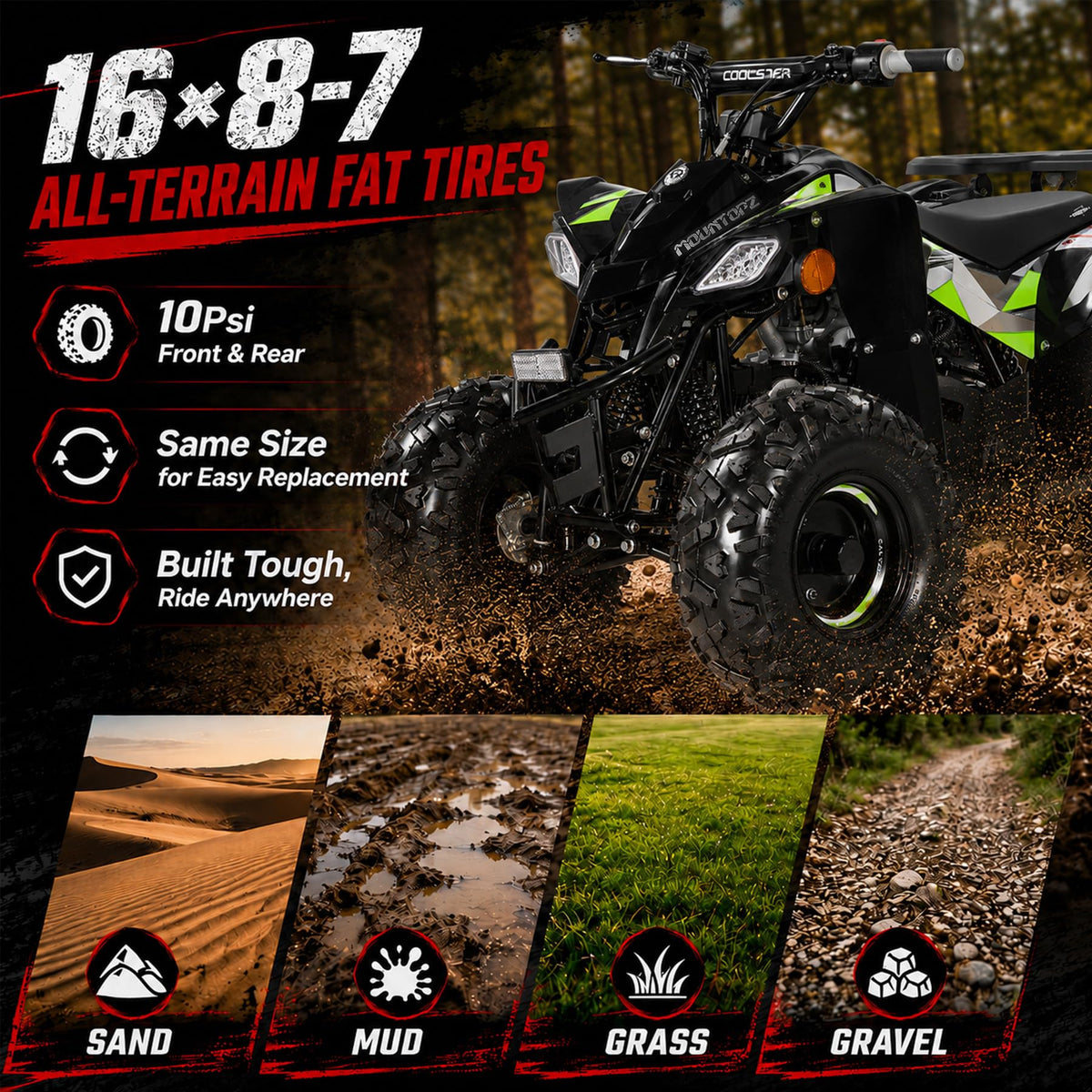 Adult Gas ATV with LED Light