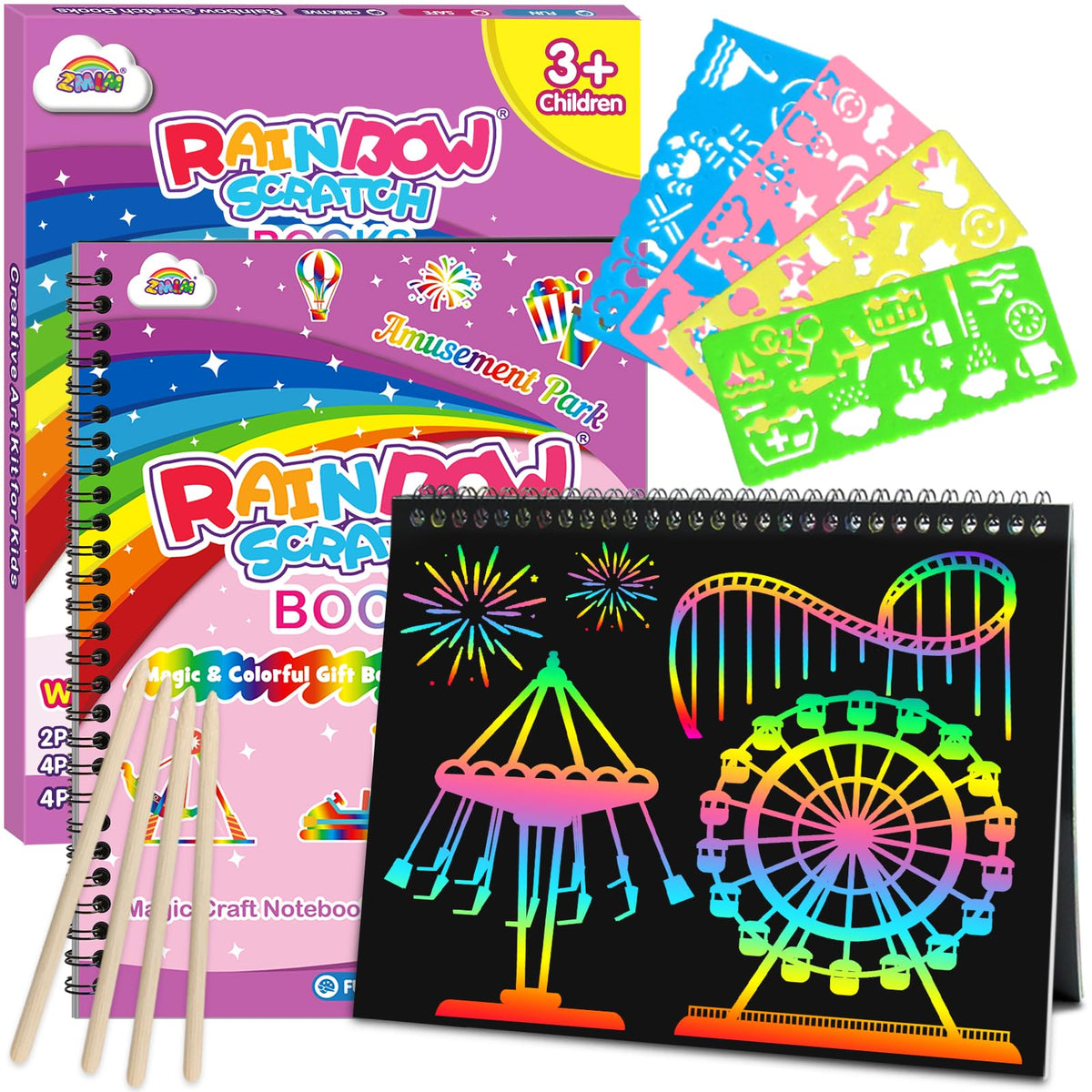 2-Pack Rainbow Scratch Art Notebooks