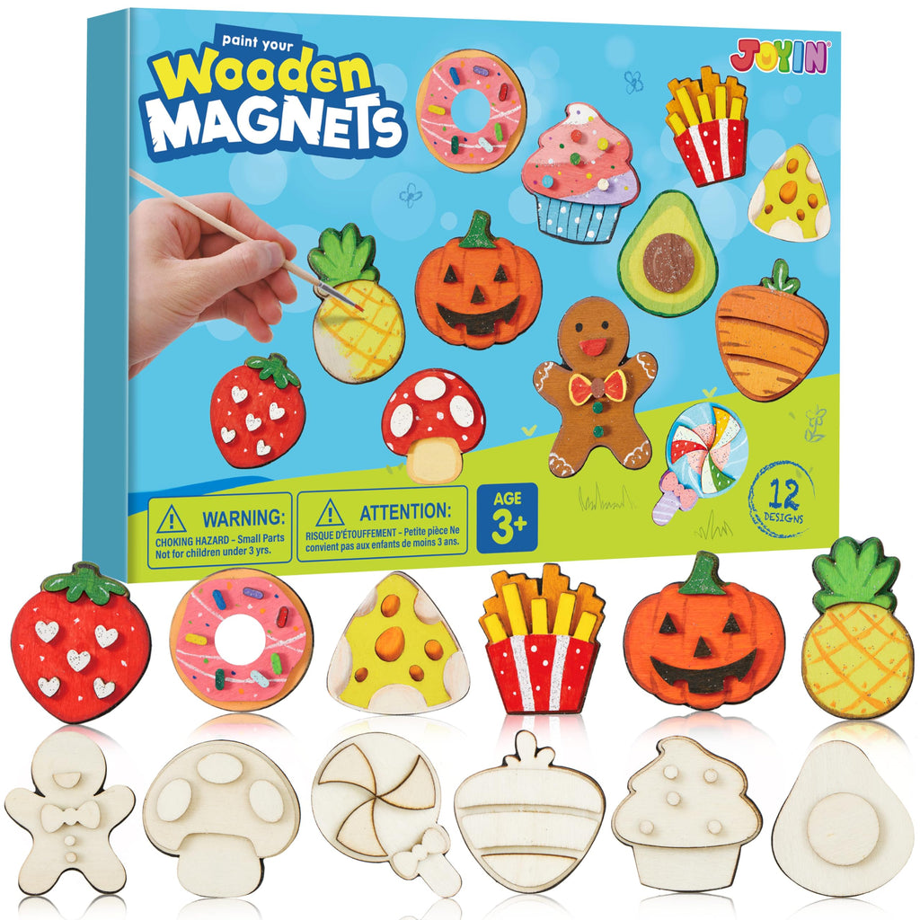 JOYIN 12-Piece Wooden Magnet Painting Kit