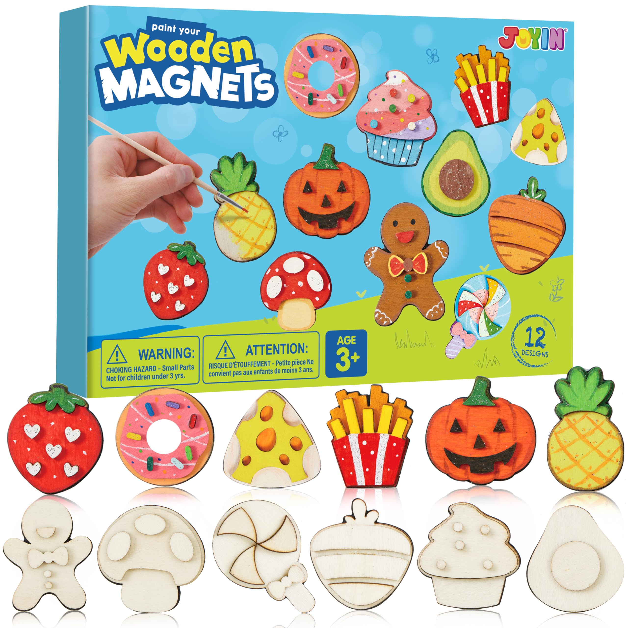 JOYIN 12-Piece Wooden Magnet Painting Kit